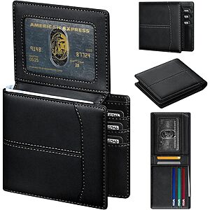 Furid Men's Leather RFID Bifold Wallet