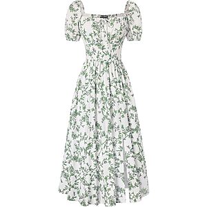 Scarlet Darkness Women's Floral Corset Midi Dress