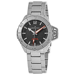 46mm Hamilton Men's Khaki Navy Frogman Black Dial Automatic Watch $580 + Free S&H