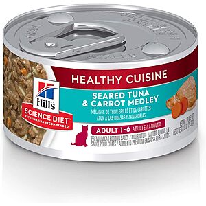 Select Accts: 24-Pk 2.8-Oz Hill's Science Adult 1-6 Healthy Cuisine Wet Cat Food $16.60 w/ S&S & More