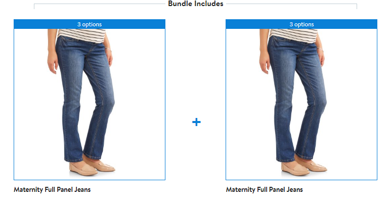 Walmart Store Pickup 2 Count Full Panel 5 Pocket Bootcut Maternity