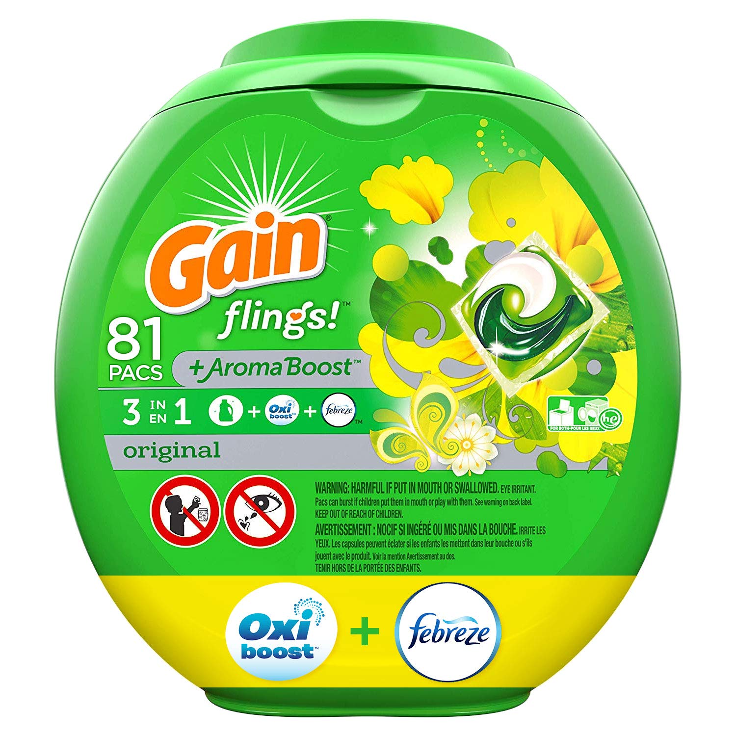 Select Accounts: 81-Count Tide Pods HE (Original) or Gain Flings (Original) Laundry Detergent Pacs for $11.97 AC w/ S&S