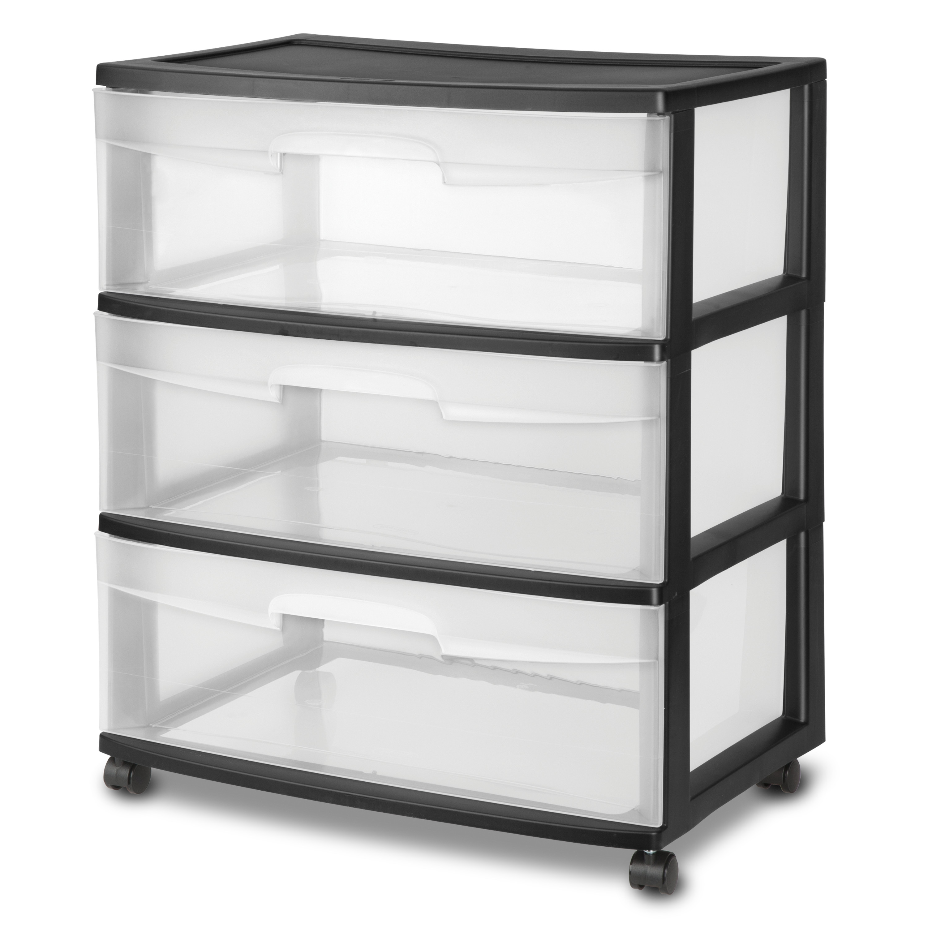 Sterilite 3 Drawer Wide Cart W Casters Black Or Purple Page 2