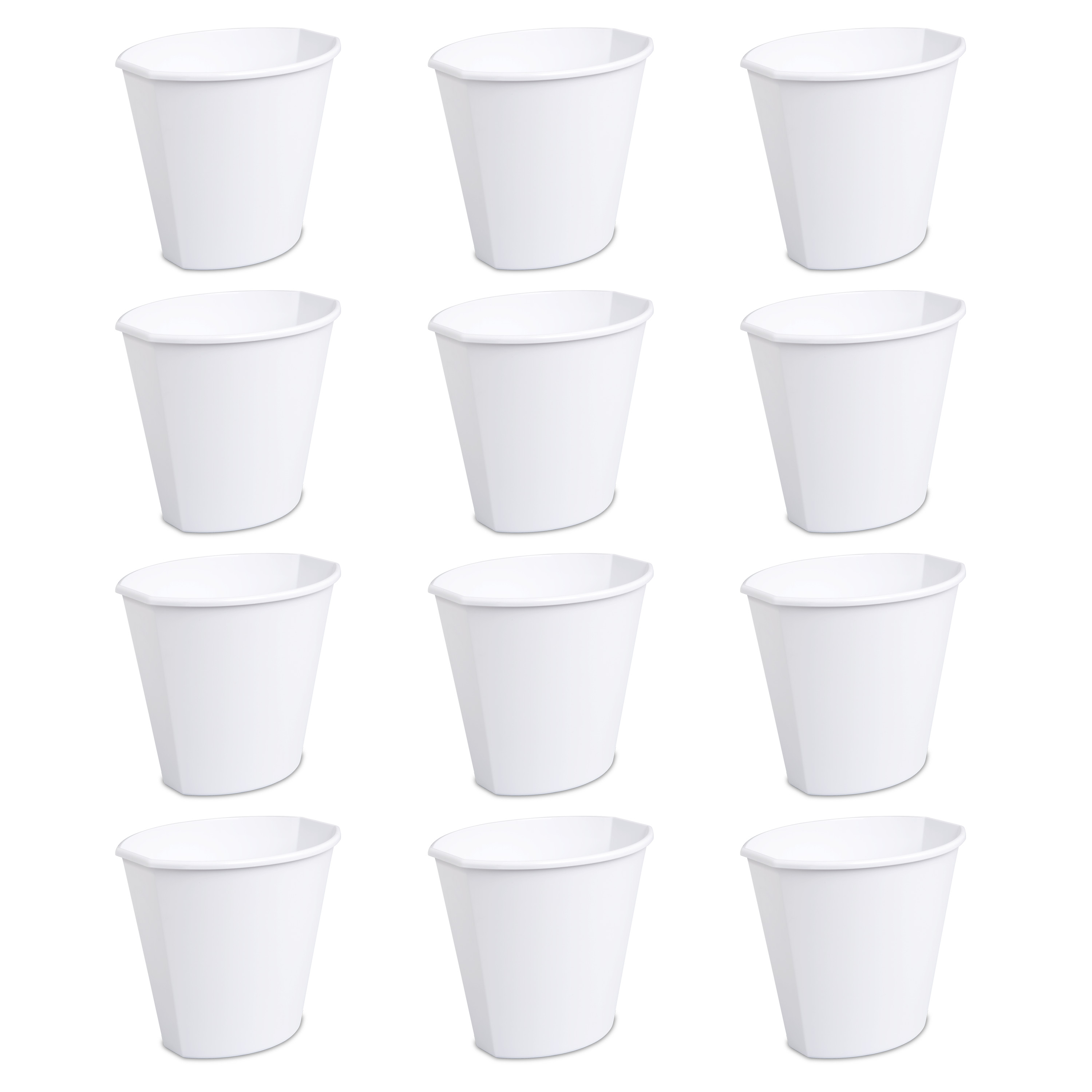 12-Pack Sterilite 2.5 Gal./9.5 L White Wastebaskets $9.64 + Free Store Pickup