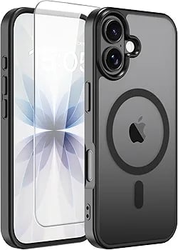 iPhone 17 matte black magsafe case with screen protector