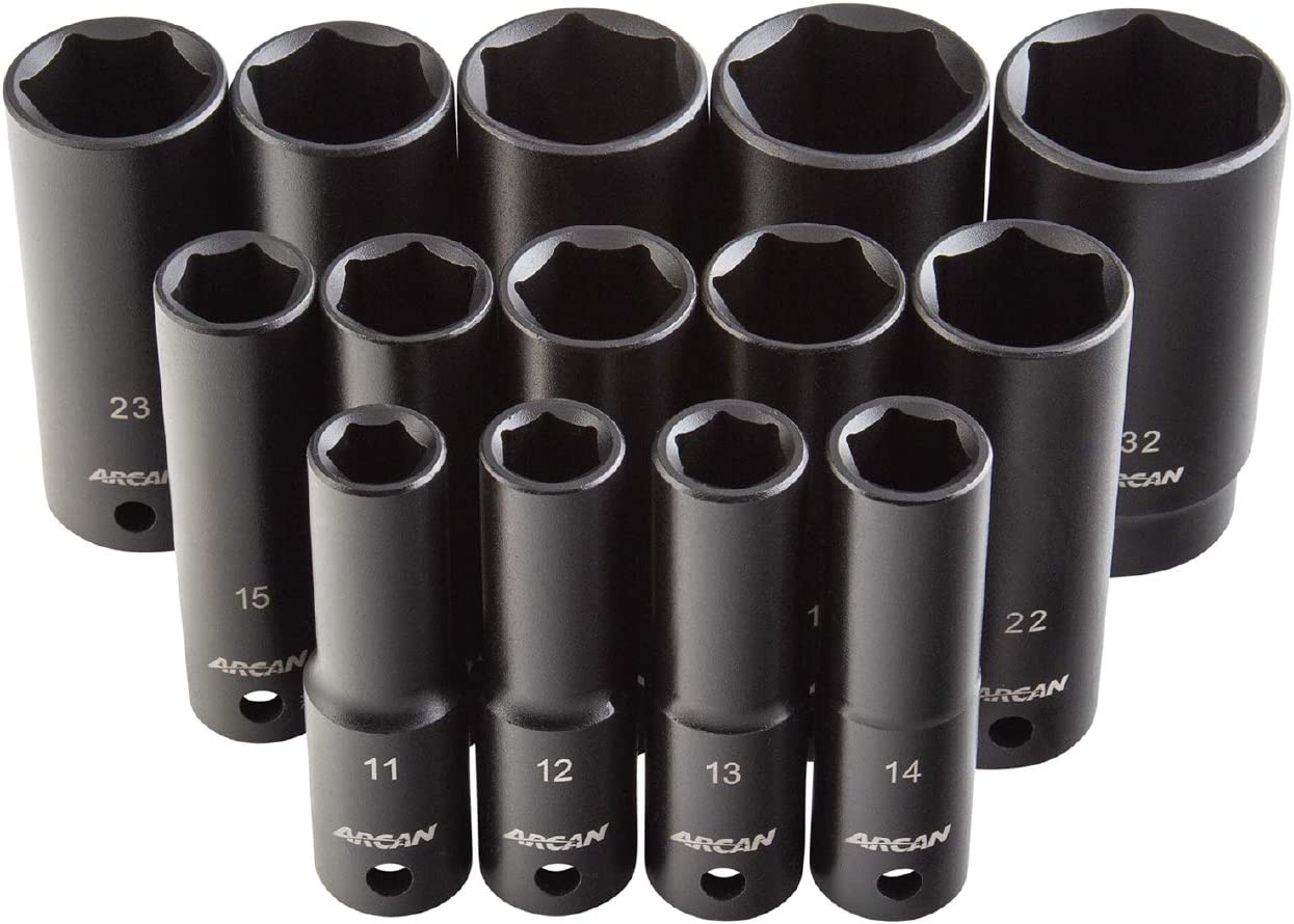 thumbnail image 2 of 18-Piece 1/2 Inch Drive Deep Impact Socket Set – Metric 10-24mm, Cr-V, Black Oxide 2 of 3