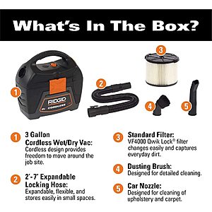 Ridgid 18v vacuum 3 gallon cheap