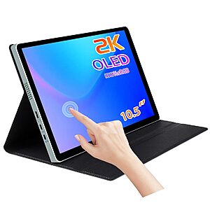 OLED Touchscreen Portable Monitor 10.5" 2k, sRGB 100%,Dual USB-C,HDMI for Laptop Mac Phone PS4/5 Switch