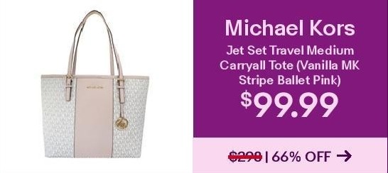 michael kors jet set travel medium carryall tote vanilla mk stripe ballet pink