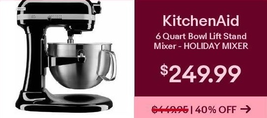 Ebay Cyber Monday Kitchenaid 6 Quart Bowl Lift Stand Mixers