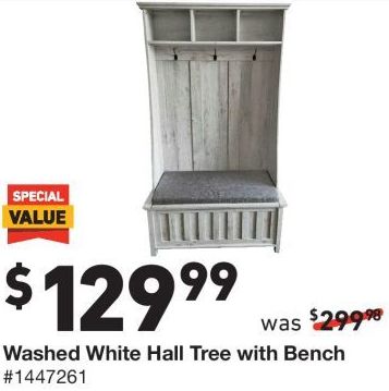 Lowe S Black Friday Homenations Washed White 3 Hook Coat Stand