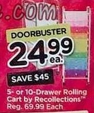 Michaels Black Friday Recollections 5 Or 10 Drawer Rolling Cart