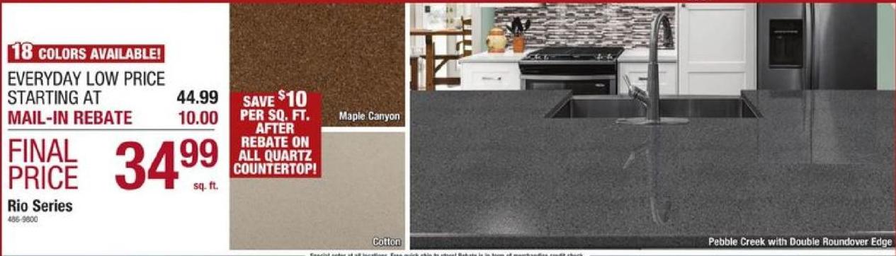 Menards Black Friday Riverstone Quartz Countertop Rio Series