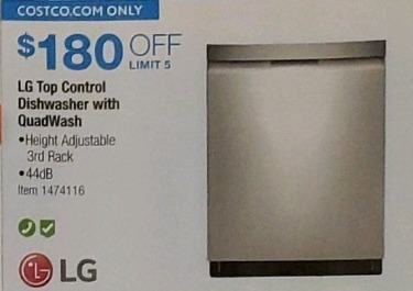costco lg dishwasher
