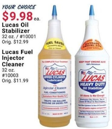 Pep Boys Black Friday: Lucas Oil Stabilizer, 32 oz. for $9.98