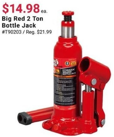 Pep Boys Black Friday: Big Red 2 Ton Bottle Jack for $14.98