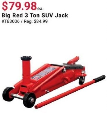Pep Boys Black Friday: Big Red 3 Ton SUV Jack for $79.98