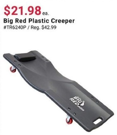 Pep Boys Black Friday: Big Red Plastic Creeper for $21.98