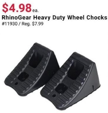 Pep Boys Black Friday: RhinoGear Heavy Duty Wheel Chocks for $4.98