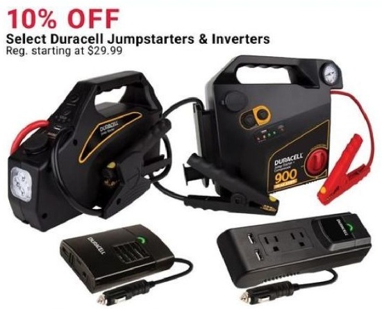 Pep Boys Black Friday: Duracell Jumpstarters & Inverters, Select Styles - 10% Off