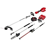Milwaukee M18 String Trimmer, 8.0 Ah battery kit,  Pole Saw, Hedge Trimmer, 3 ft. Extension - $499
