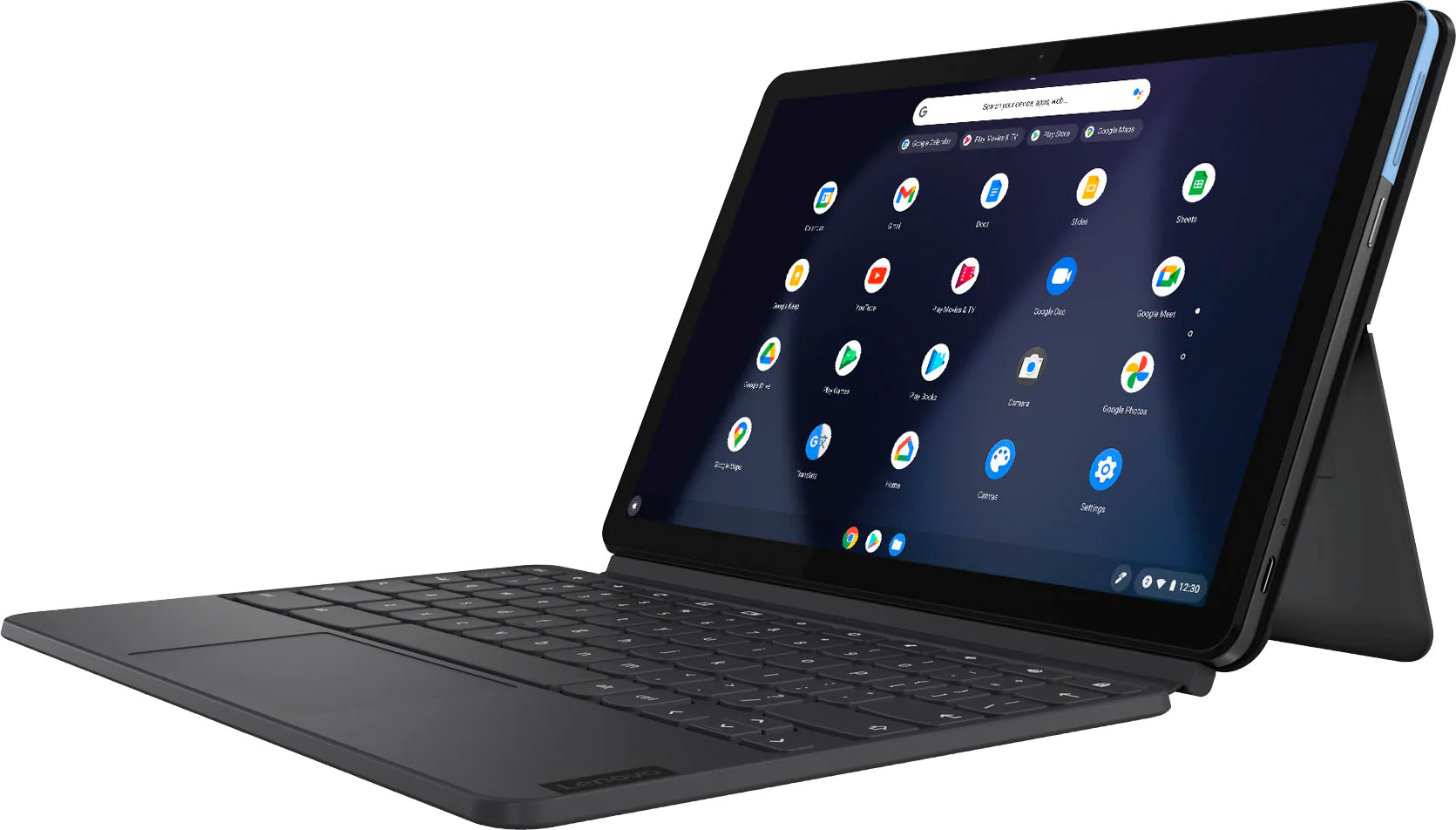 Lenovo - Chromebook Duet - 10.1” Touch Screen Tablet - 4GB Memory - 128GB SSD - with Keyboard - Ice Blue + Iron Gray $189 FS at bestbuy