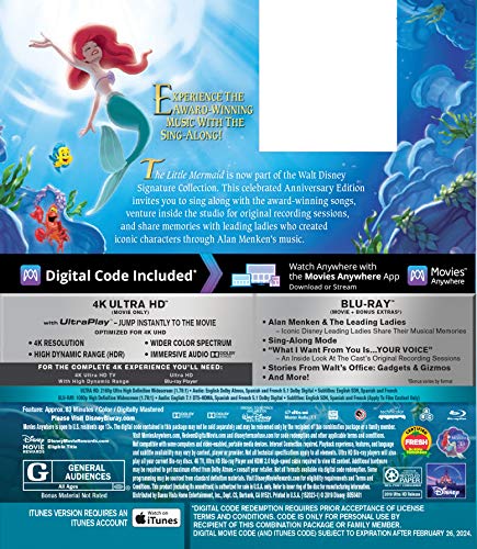 The Little Mermaid (Anniversary Edition | The Signature Collection / 4K Ultra HD + Blu-ray + Digital HD) $13.97 FSSS or FS with prime