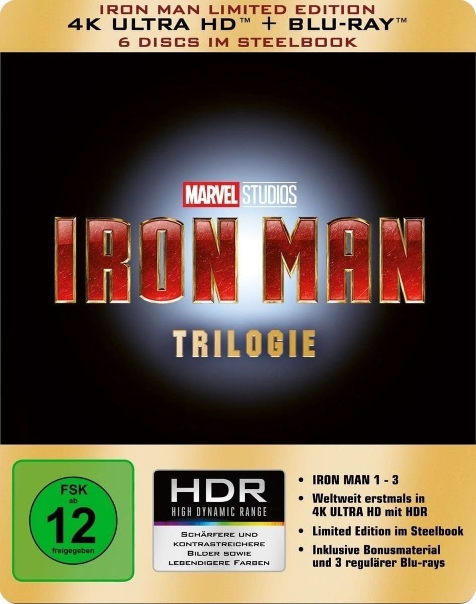 Iron Man Trilogy 4K SteelBook (4K Ultra HD + Blu-ray) for $52 shipped