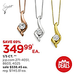 JCPenney Black Friday: 1/5 CT. Sirena Diamond Solitaire Pendant Necklace for $349.99