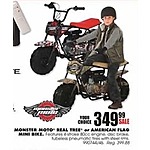 Blains Farm Fleet Black Friday: Monster Moto Real Tree or American Flag Mini Bike for $349.99