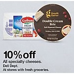 Target Black Friday: All Specialty Cheese in the Deli Dept. - 10% Off