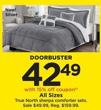 Kohl S Black Friday True North Sherpa Comforter Sets All Sizes