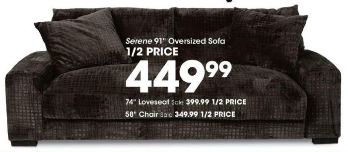 Fred Meyer Black Friday Serene 91 Oversized Sofa For 449 99