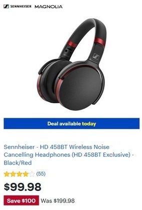 Best Buy Black Friday Sennheiser Hd 458bt Wireless Noise Cancelling Headphones Hd 458bt Exclusive Black Red For 99 98
