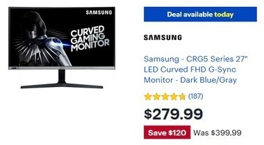 Best Buy Black Friday Samsung Crg5 27 Led Curved Fhd G Sync Monitor Dark Blue Gray For 279 99