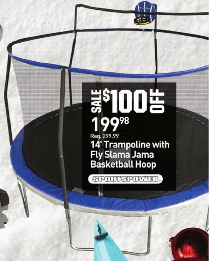 Dick S Sporting Goods Black Friday Sportspower 14 Trampoline W Fly Slama Jama Basketball Hoop For 199 98