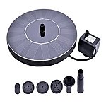 RockBirds PQ03 Solar Bird bath Fountain Pump with Power Panel Kit and Water Pump, Outdoor water fountains - $9.39