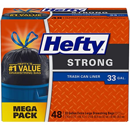 Hefty Easy Flaps Multipurpose Large Trash Bags, Unscented, 30 Gallon, 40 Count 6.12ea w S/S $6.12