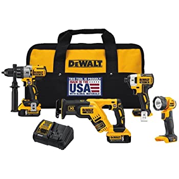 DEWALT 20V MAX XR Cordless Drill Combo Kit, 4-Tool (DCK494P2) $292.65