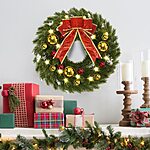 Amazon - YoleShy 17 Inch Pre-lit Christmas Wreath with Hanger &amp; Bow &amp; Bells Battery Operated $19.19