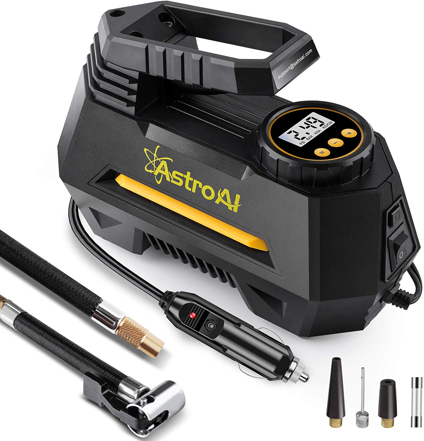 AstroAI Air Compressor Tire Pump Car 12V DC Auto with Digital Pressure 100PSI $19.99
