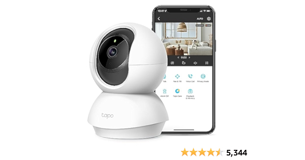 TP-Link Tapo 2K Pan/Tilt Security Camera for Baby Monitor, Dog Camera w/ Motion Detection and Tracking, 2-Way Audio, Night Vision, Cloud &SD Card Storage, Works w/ Alexa  - $24.99