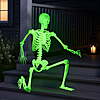 5ft Glow-in-the-Dark Skeleton Decoration, Halloween Outdoor Decor, by Way To Celebrate $17.48
