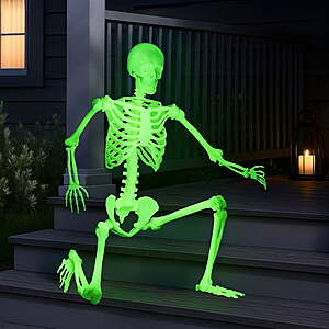 60" Way to Celebrate Poseable Outdoor Skeleton Decor (Glow/Green or Pearlized) $17.50 + Free Store Pickup