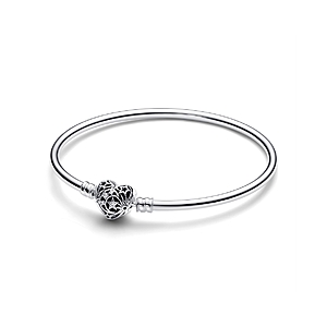 Pandora Sterling Silver Heart Clasp Bangle Bracelet - Silver $24.99