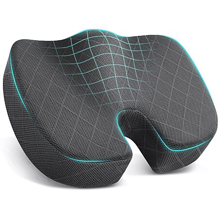 TushGuard Seat Cushion - Memory Foam Cushion for Office Chair, Car Seat, Airplane, Bleacher - Sciatica &amp; Hip &amp; Coccyx Pain Relief Desk Chair Cushion $12.59