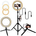 Belifu 10&quot; Selfie Ring Light with Adjustable Tripod Stand, 3 Modes 10 Brightness Levels, LED Circle 50% off at Amazon FS $13