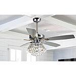 Zuniga 52 in. Indoor Chrome Downrod Mount Crystal Chandelier Ceiling Fan With Light and Remote Control $137 Free Shipping @ Home Depot