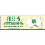 Pollo Tropical free $5 gift card for every $25 gift card purchase - Regional