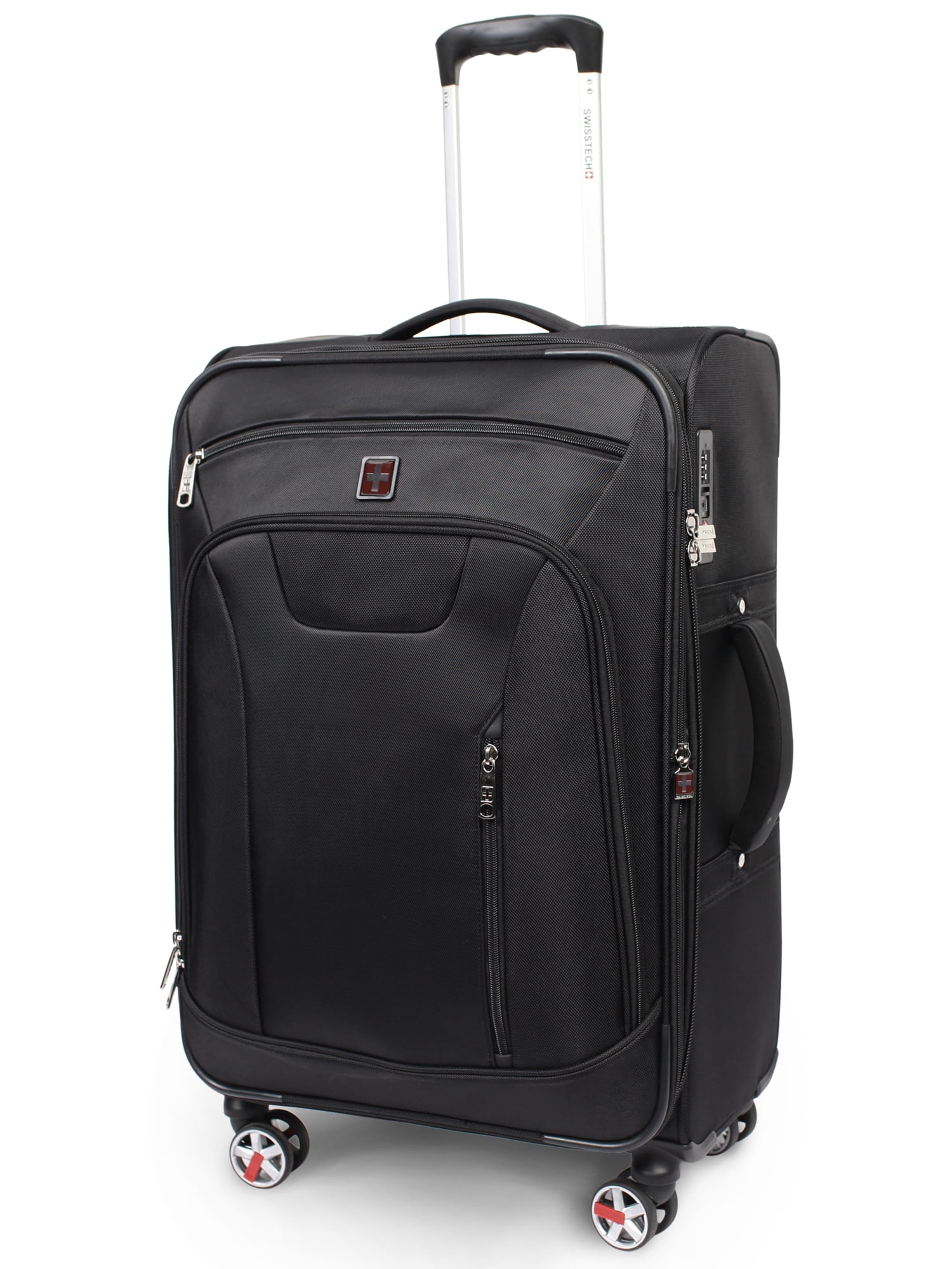 SwissTech Executive 25in Softside 8-Wheel Checked Luggage Black $50 Walmart FS